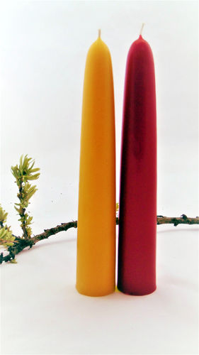 Große Kerze 300x70, natur/rot
